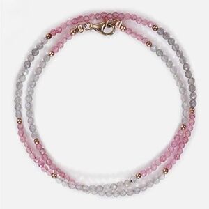 NIB Gemshiner Real Gemstone Labradorite & Strawberry Quartz Necklace! LAST 2!